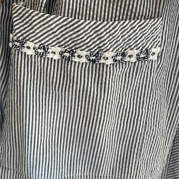 Eileen West | Short robe. Striped seersucker Ruffles. Size S/M Lounge/Sleepwear - Picture 5 of 12